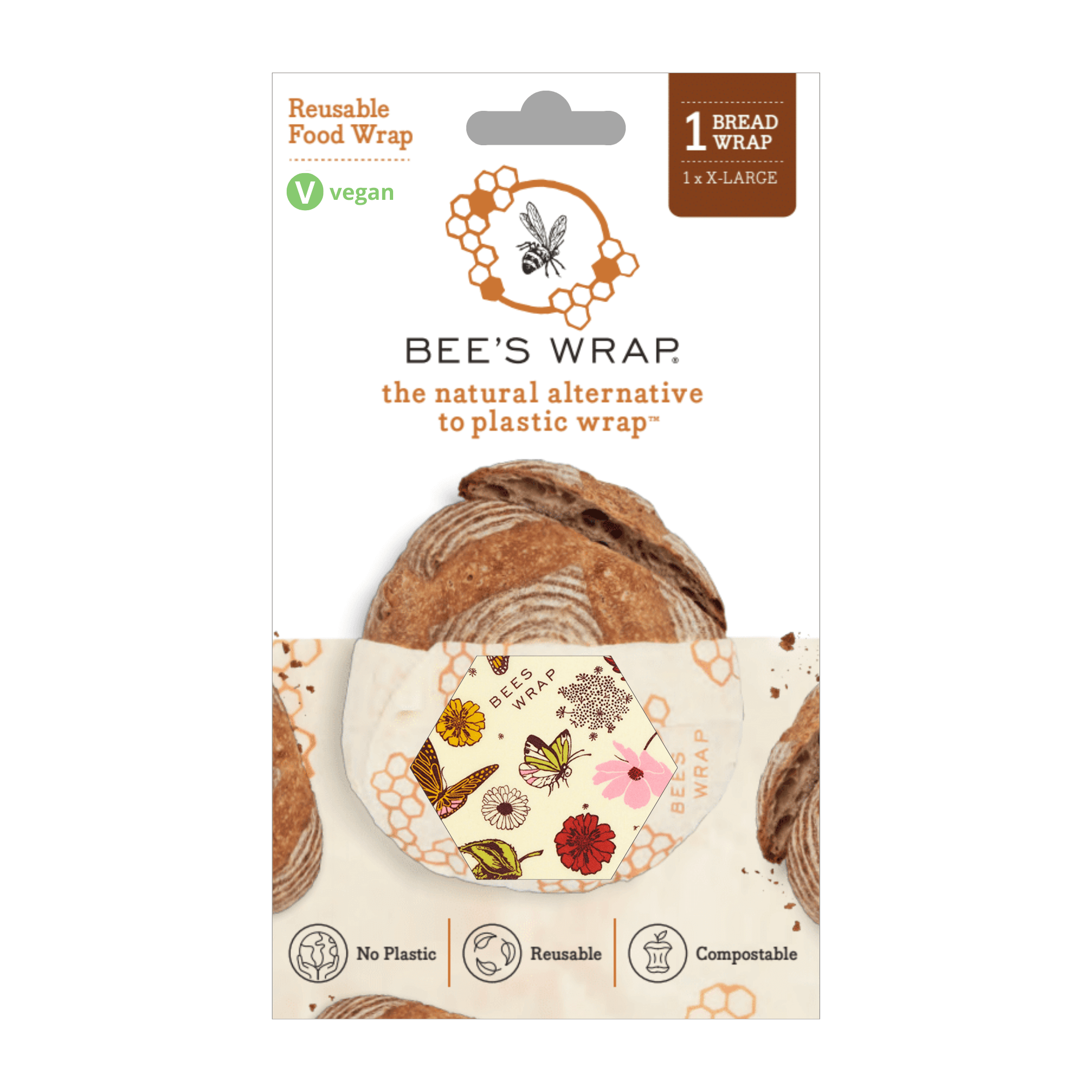 Bee's Wrap® Bread Wrap - Meadow Magic, Plant Based Wax