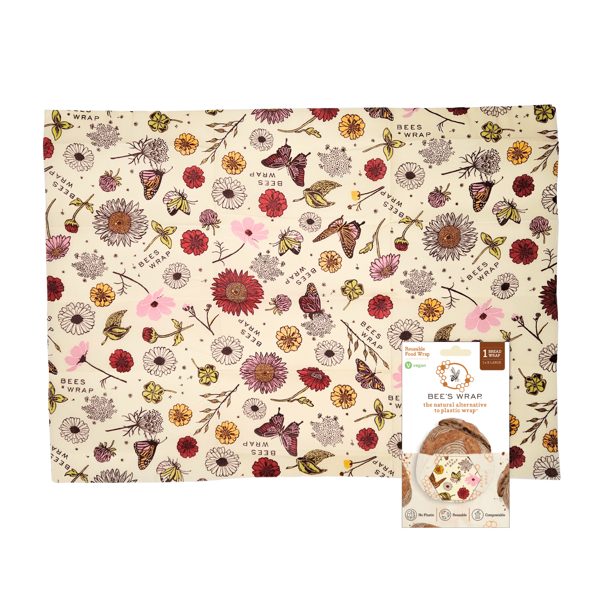 Bee's Wrap® Bread Wrap - Meadow Magic, Plant Based Wax