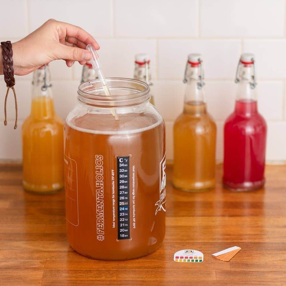 Complete Kombucha Brewing Starter Kit With 1 Gallon Brew Jar