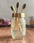 Decorative Stainless Steel Mason Jar Toothbrush Holder Lid | Henflower