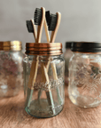 Decorative Stainless Steel Mason Jar Toothbrush Holder Lid | Henflower