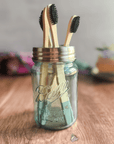 Decorative Stainless Steel Mason Jar Toothbrush Holder Lid | Henflower