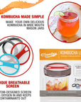 Kombucha Mess Free Brewing Lid for Wide Mouth Mason Jars