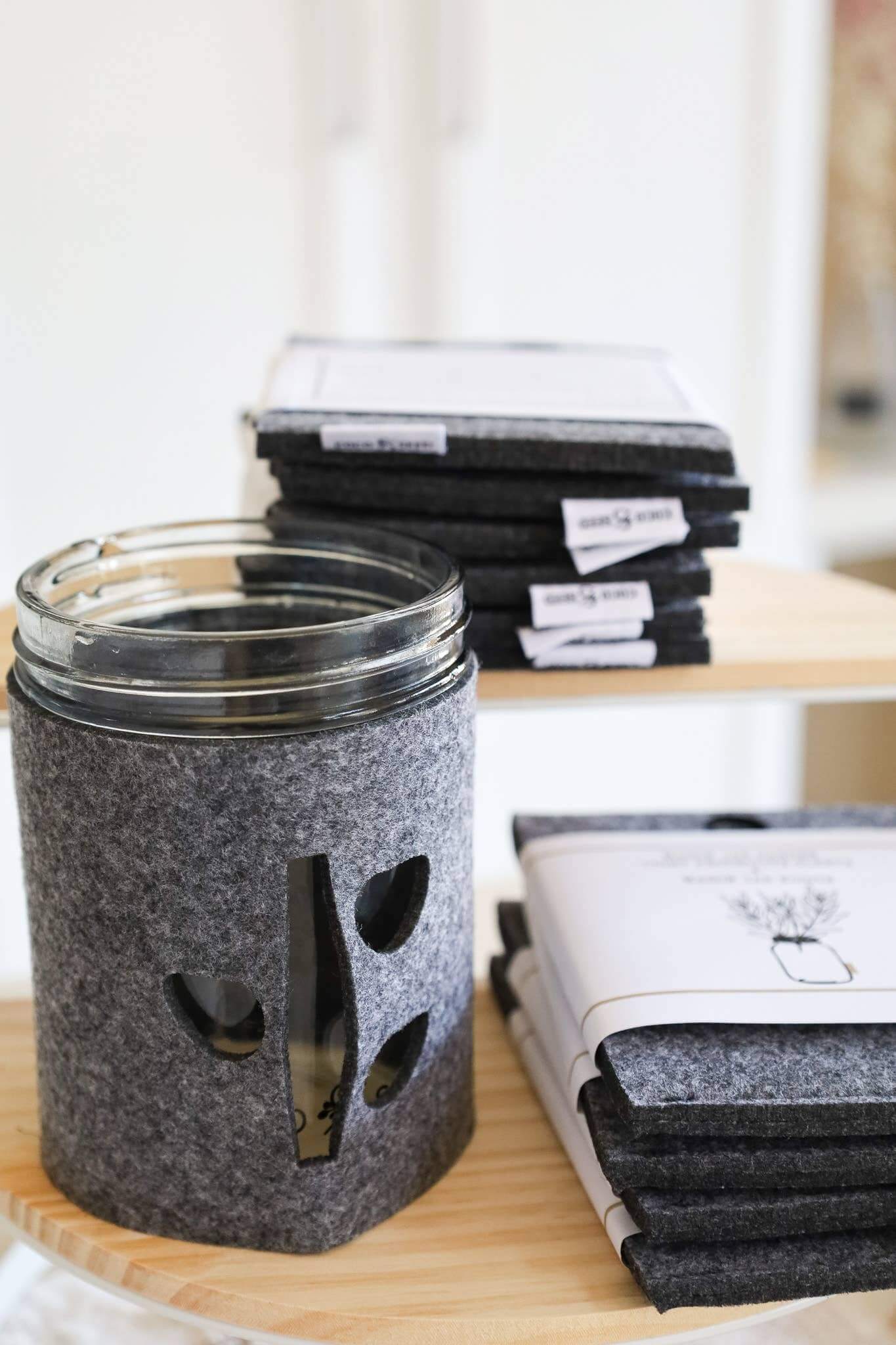 Mason Jar Felt Cover for Hydroponic Gardening | Coco and Seed