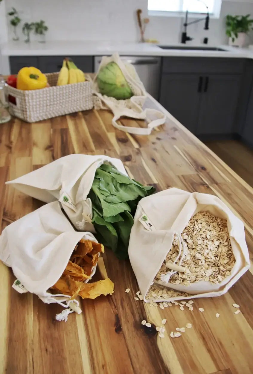 Reusable Cotton Muslin Bulk Bag Set for Dry Bulk Goods | Me Mother Earth