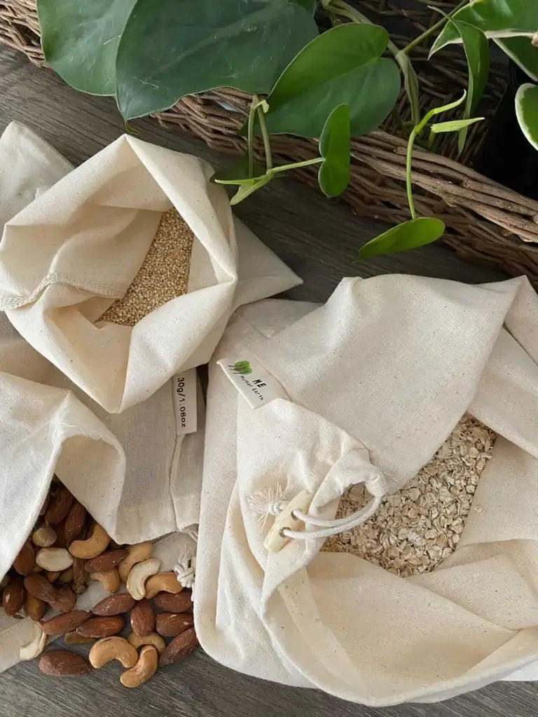 Reusable Cotton Muslin Bulk Bag Set for Dry Bulk Goods | Me Mother Earth