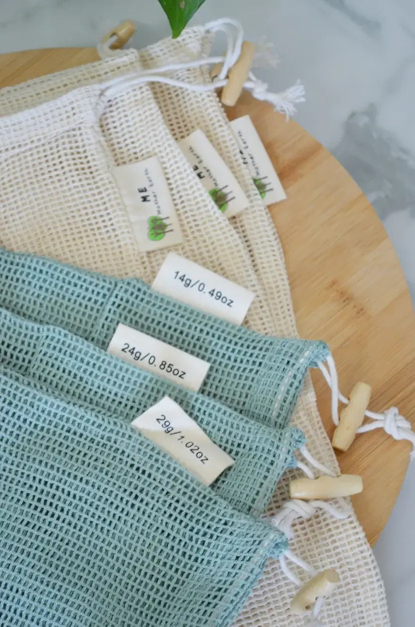 Reusable Cotton Mesh Produce Bags - Multipurpose Storage | Me Mother Earth