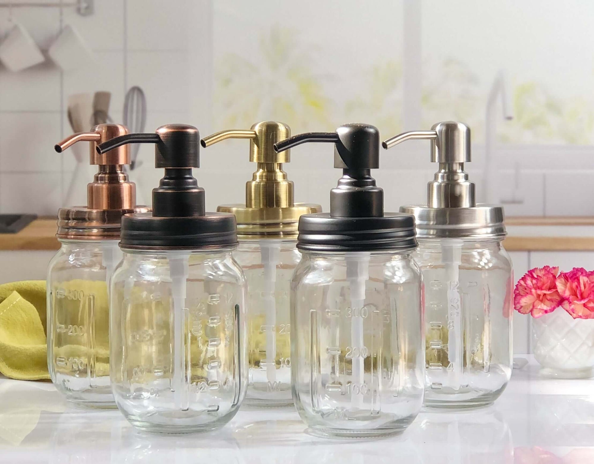 Soap & Lotion Pump Lid Kit for Mason Jars (Regular Mouth) | Henflower