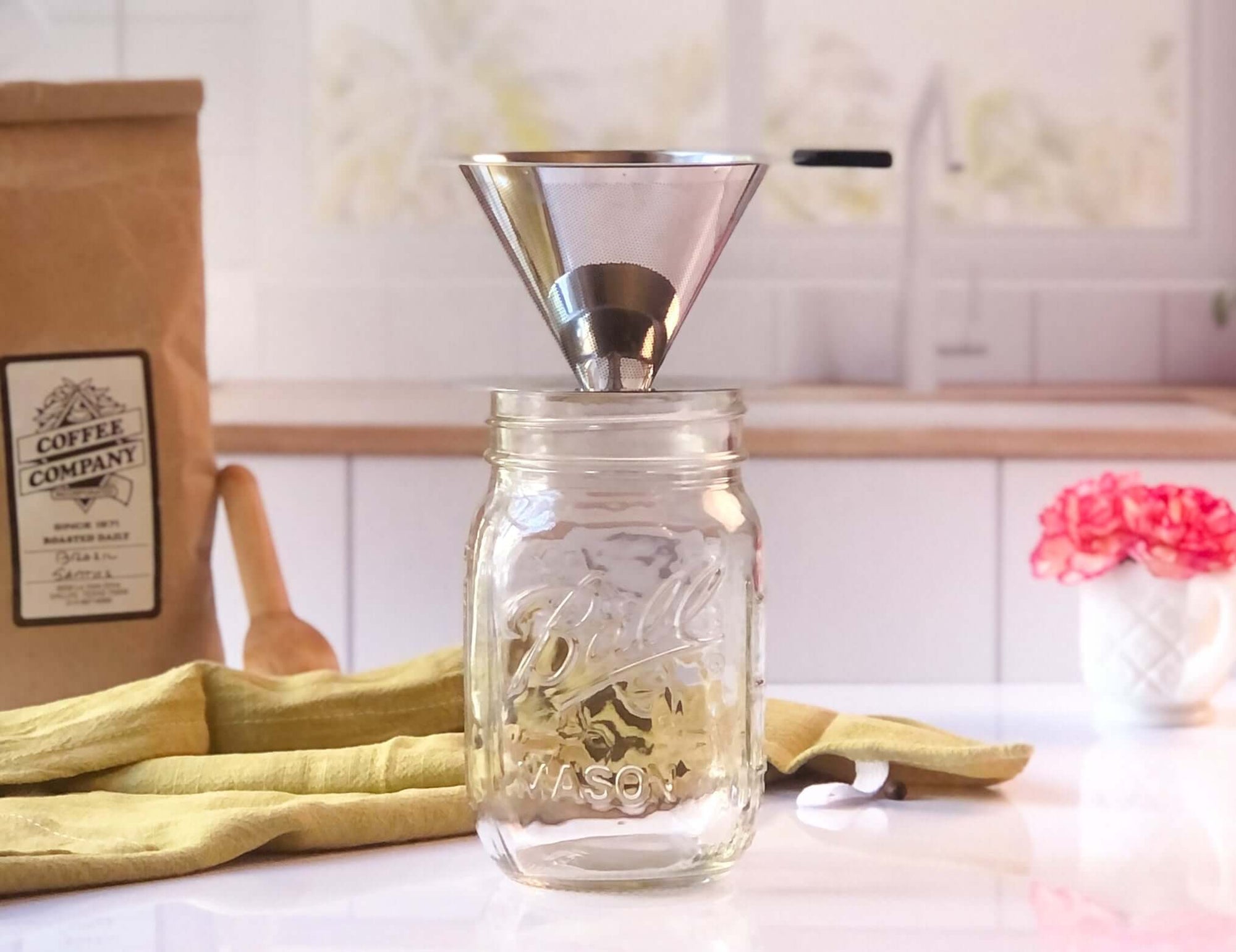 Stainless Steel Double Wall Pour Over Mesh Coffee Filter | Henflower
