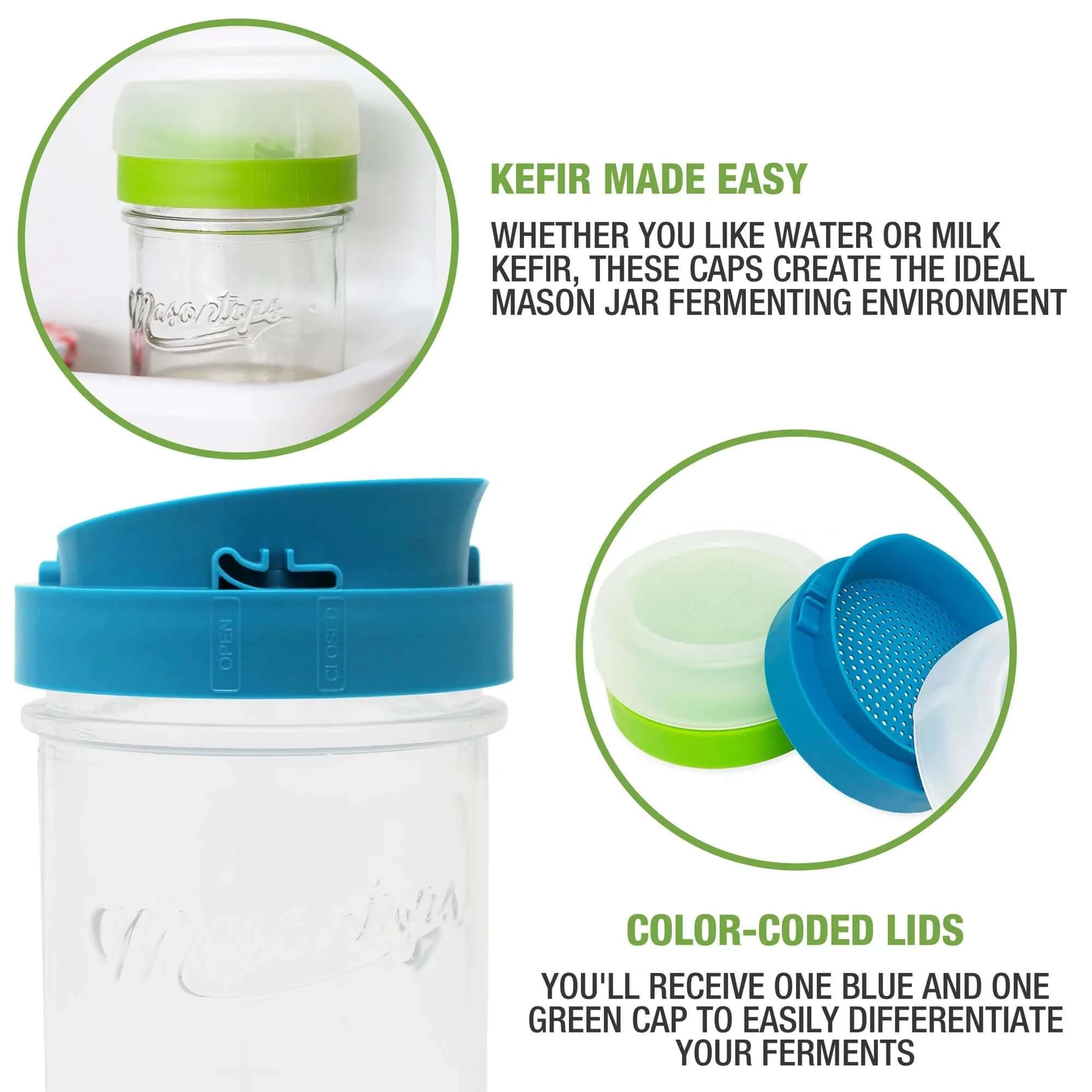 Mason Jar Water Kefir Brewing Lid - Masontops | Masontops