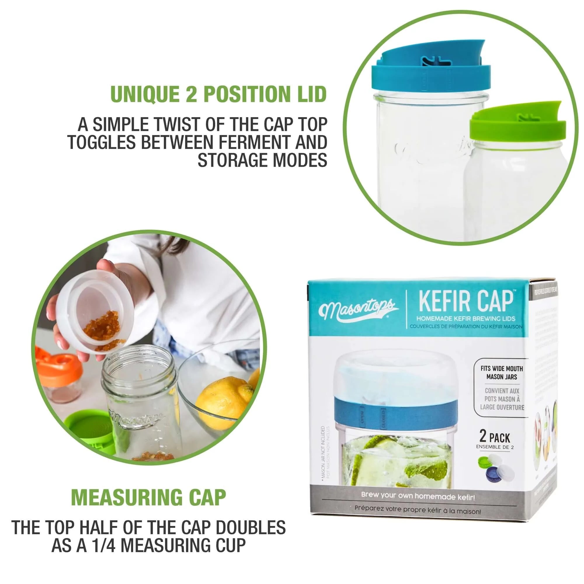 Mason Jar Water Kefir Brewing Lid - Masontops | Masontops