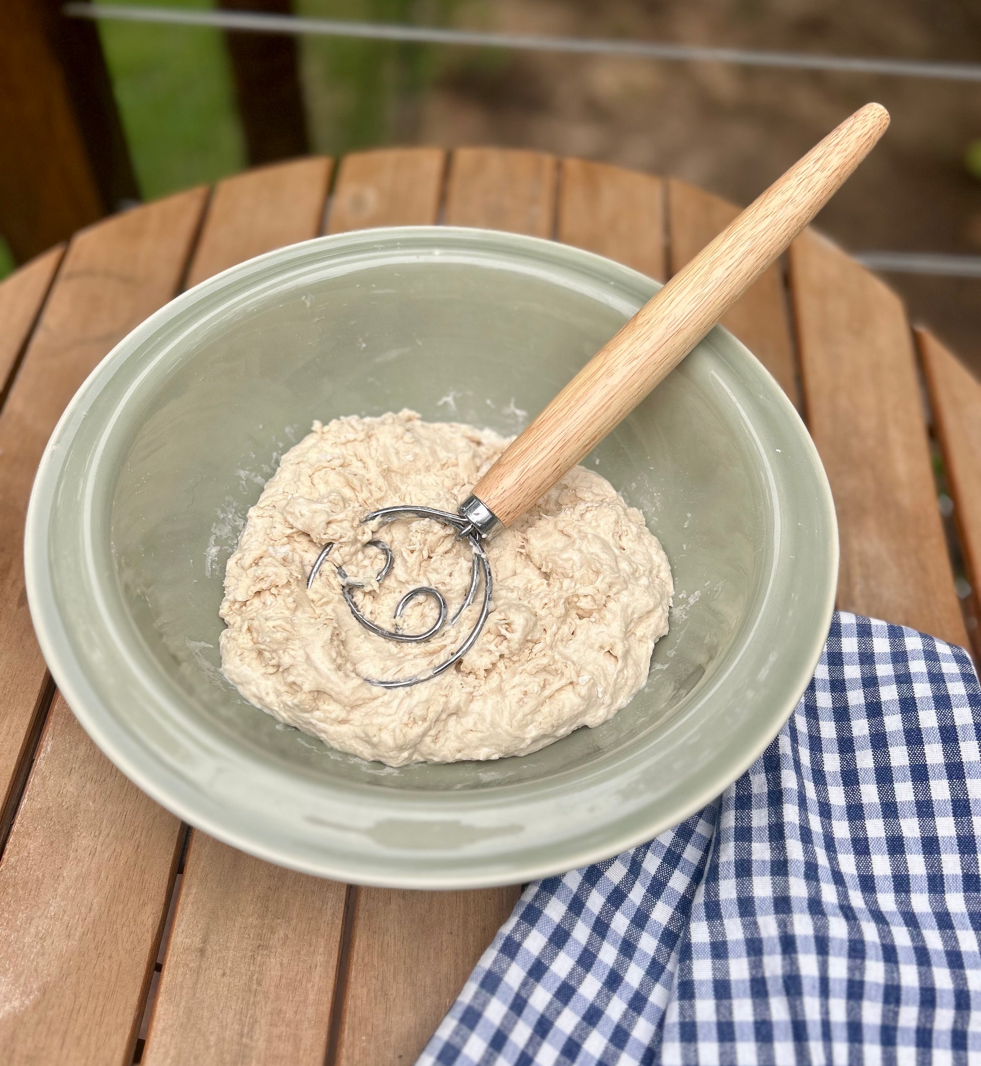 Wooden Handle Dough Whisk | Henflower