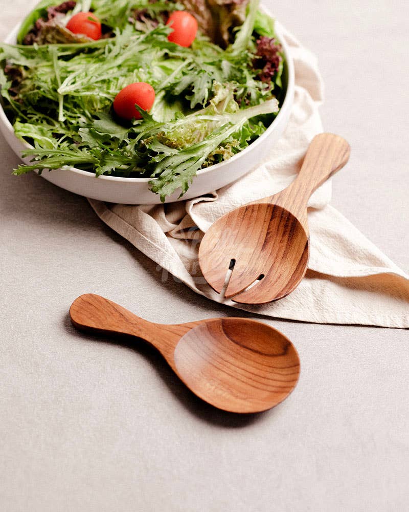 Wooden Salad Tosser Spoon Set