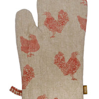 Henrietta Chicken Print Recycled Cotton Oven Mitt
