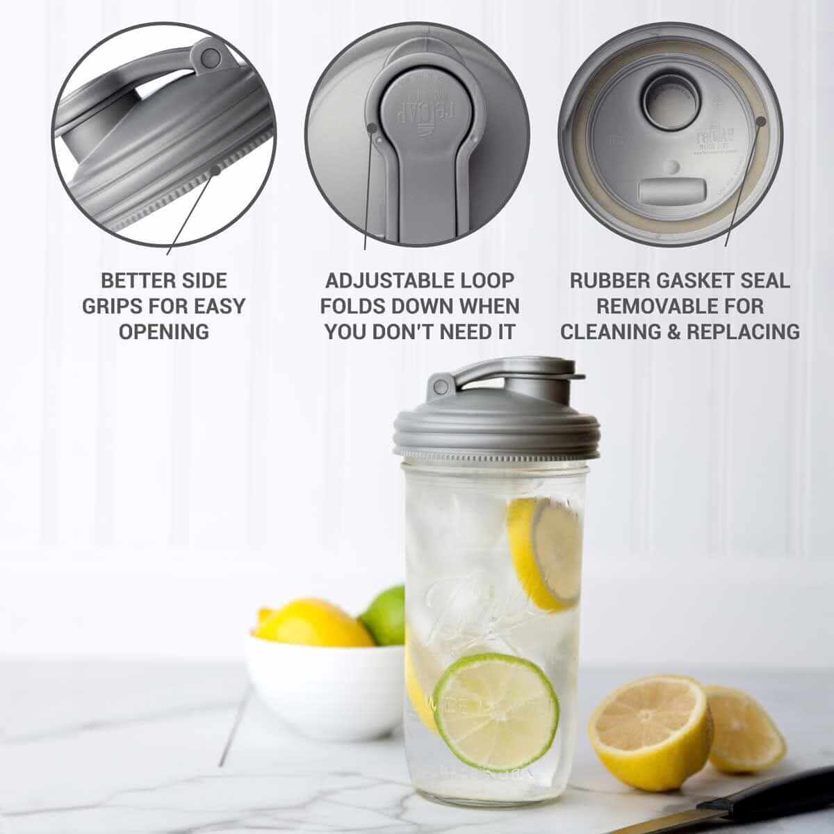 reCAP® Mason Jar Drinking Lid - USA Made, BPA Free | Buy Now | reCAP Mason Jars
