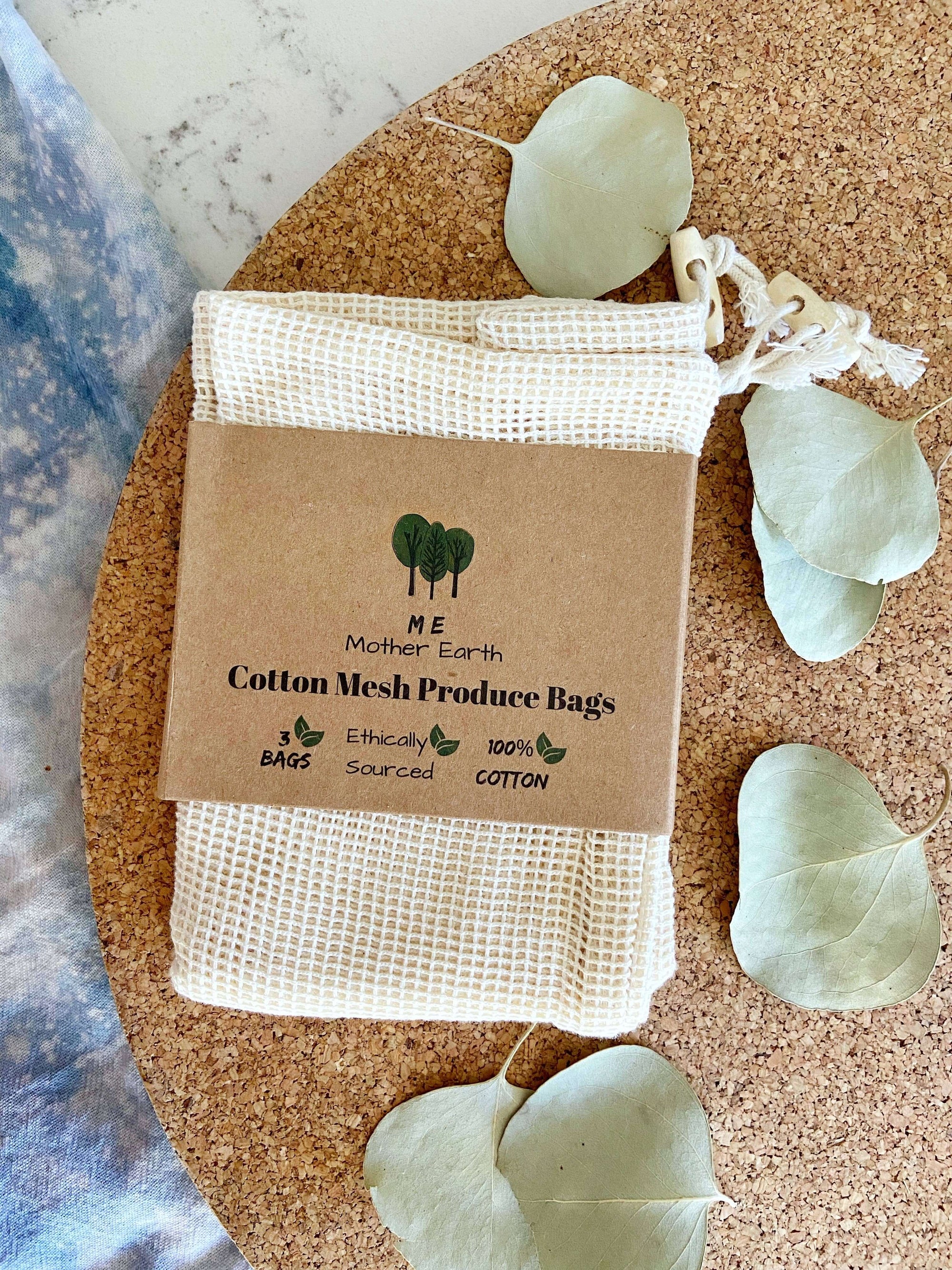 Reusable Cotton Mesh Produce Bags - Multipurpose Storage | Me Mother Earth