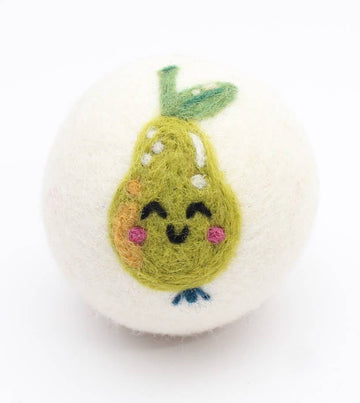Hand Felted Wool Dryer Balls - Set of 3 Happy Fruits