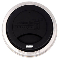 Silicone Drinking Lid with Stainless Steel Band for Mason Jars (Regular Mouth)