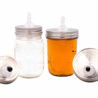 Liquor/Infusion Pour Spout Stainless Steel Lid for Mason Jars (Regular or Wide Mouth)