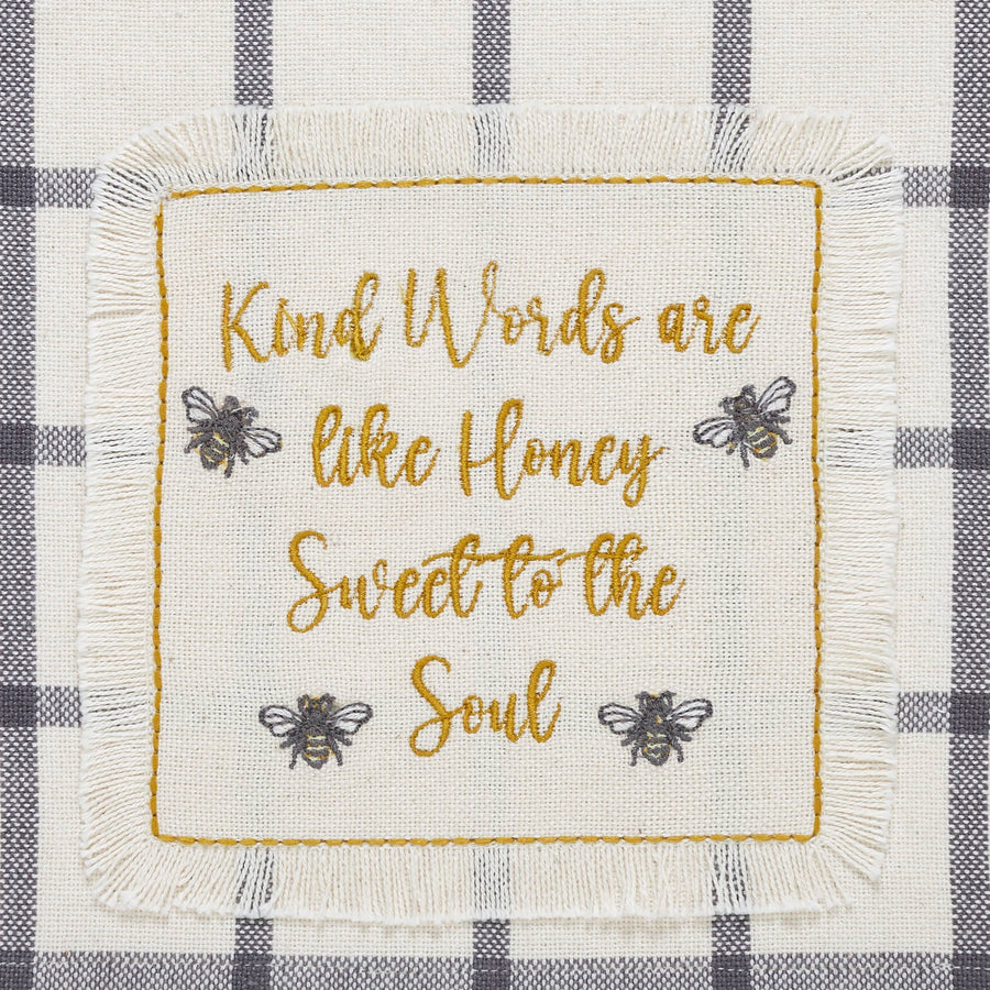 Embroidered Decorative Bee Tea Towel Set of 4