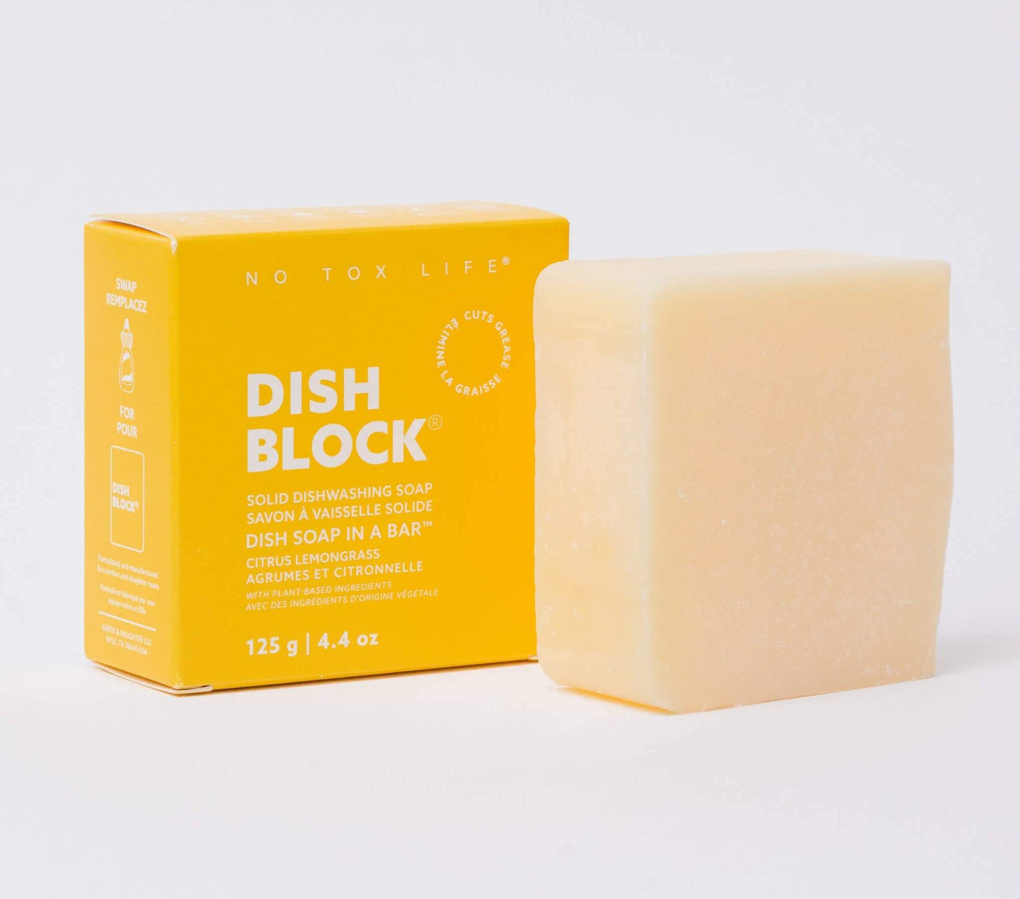 Citrus Lemongrass DISH BLOCK® Solid Dish Soap - No Tox Life