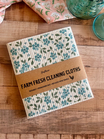 Farm Fresh Reusable Cleaning Cloths - Florals (Set of 5)