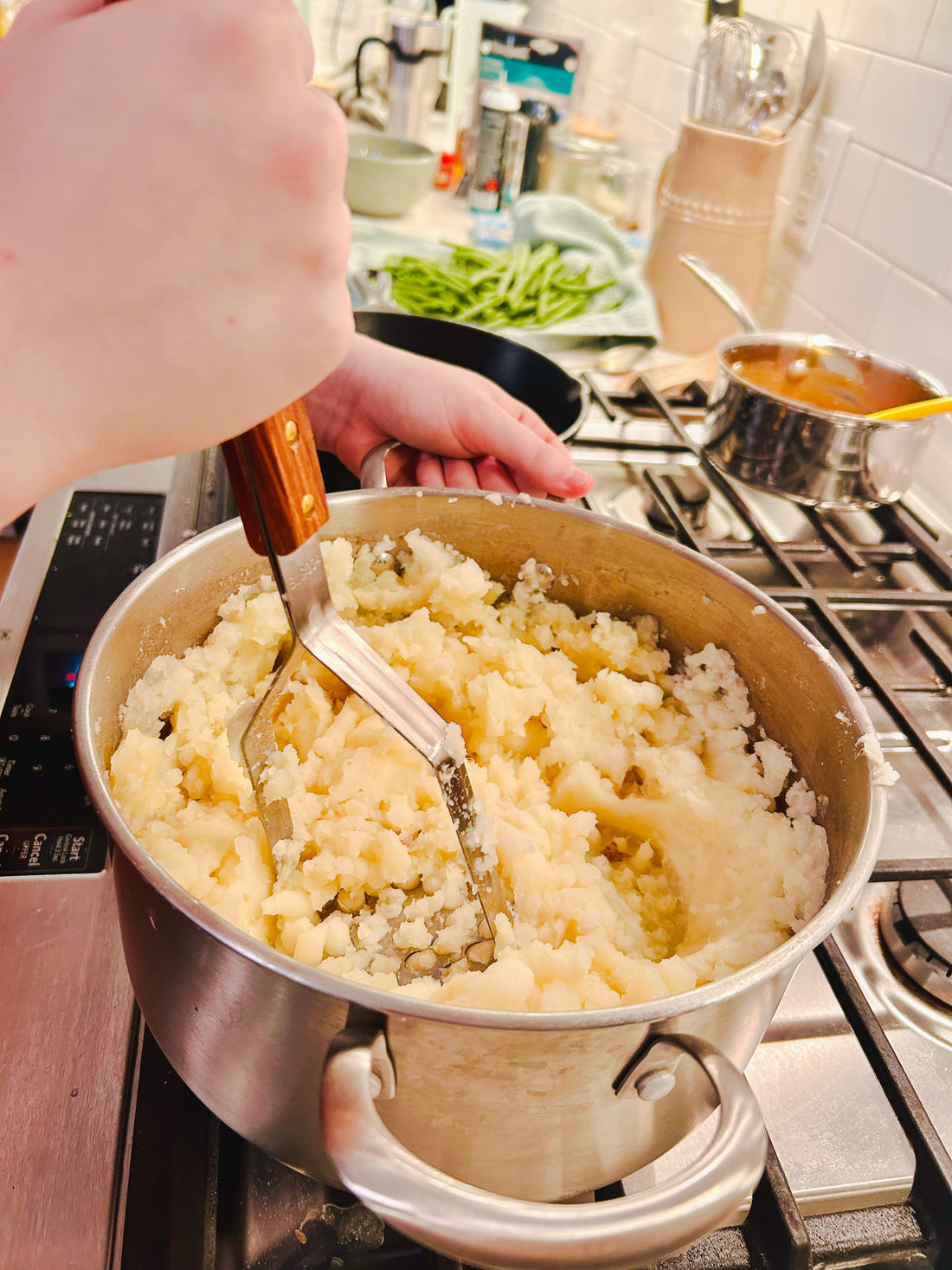 Potato & Bean Masher with Wooden Handle