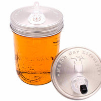 Liquor/Infusion Pour Spout Stainless Steel Lid for Mason Jars (Regular or Wide Mouth)