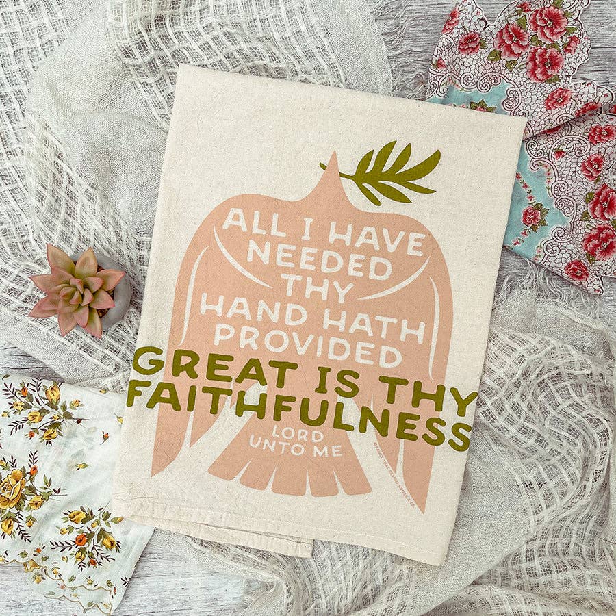 Great is Thy Faithfulness Dove Tea Towel