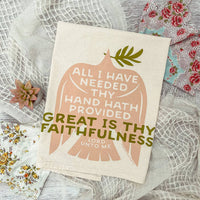 Great is Thy Faithfulness Dove Tea Towel