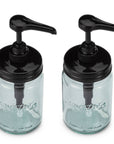 Blue Glass Mason Jar Syrup Dispenser – Two-Pack (16 Ounces)