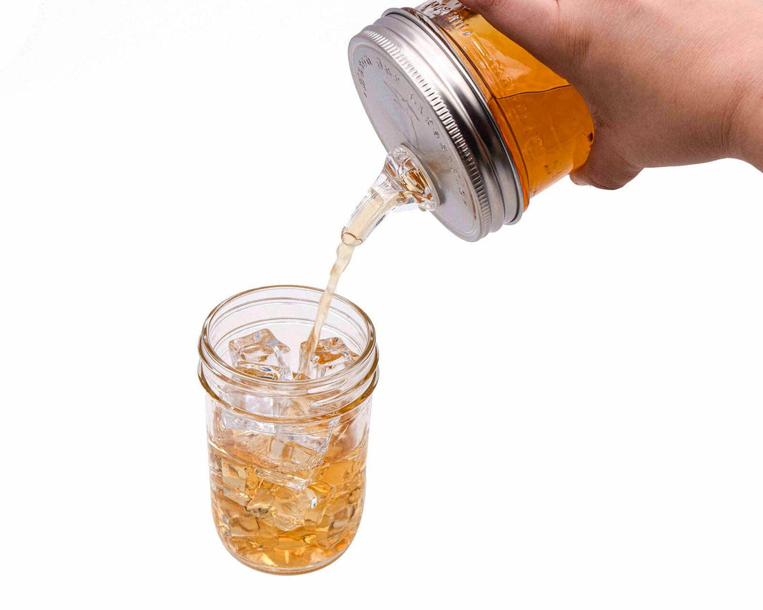 Liquor/Infusion Pour Spout Stainless Steel Lid for Mason Jars (Regular or Wide Mouth)