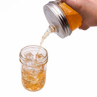 Liquor/Infusion Pour Spout Stainless Steel Lid for Mason Jars (Regular or Wide Mouth)