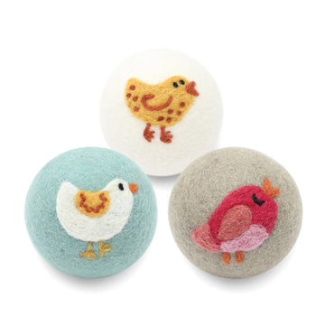 Ethical Global - Birds - 100% Wool Dryer Balls - W.F.T.O. Certified