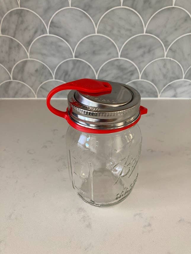 PopTop Sealable Stainless Steel Drinking Lid for Mason Jars (Regular Mouth)