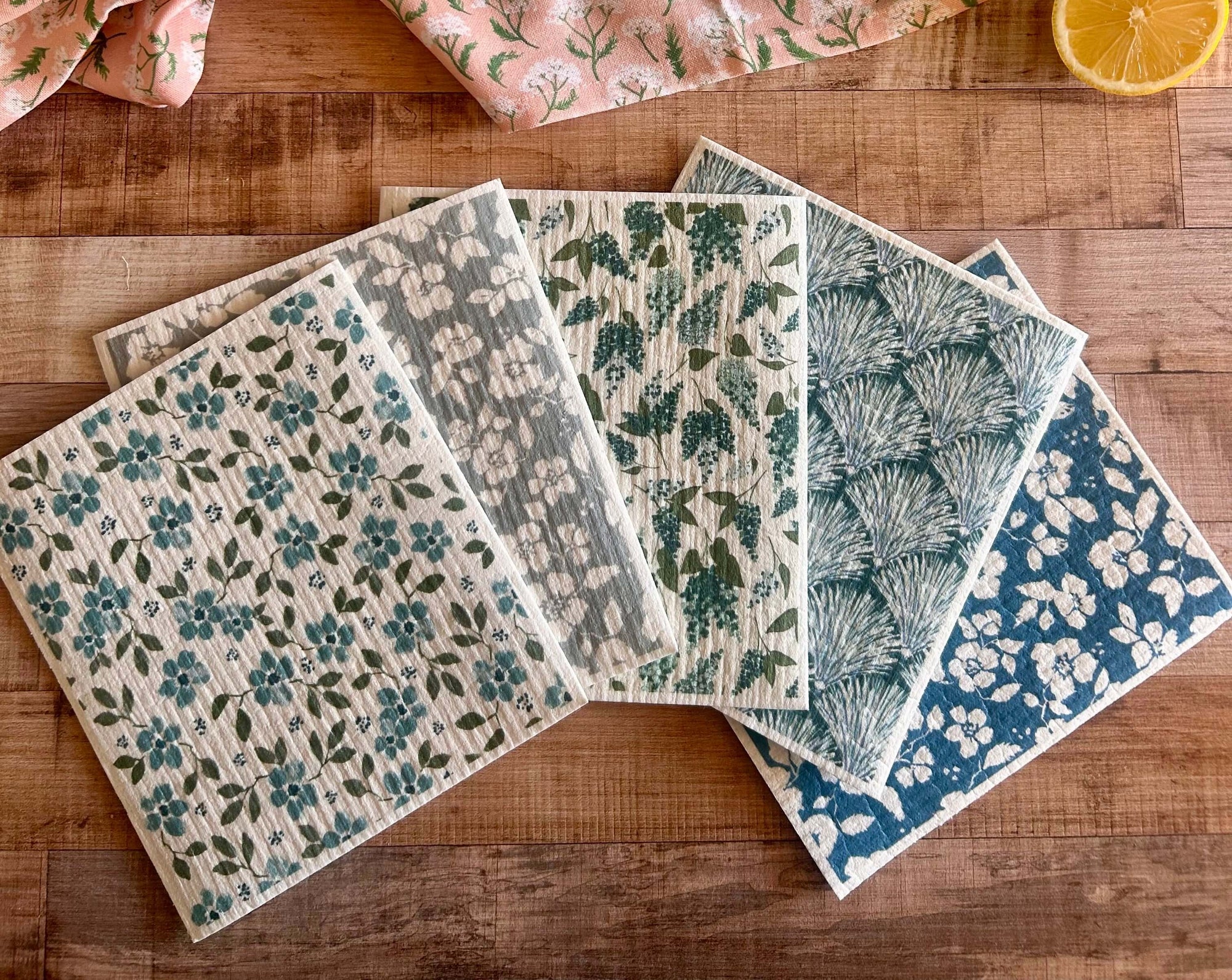 Farm Fresh Reusable Cleaning Cloths - Florals (Set of 5)