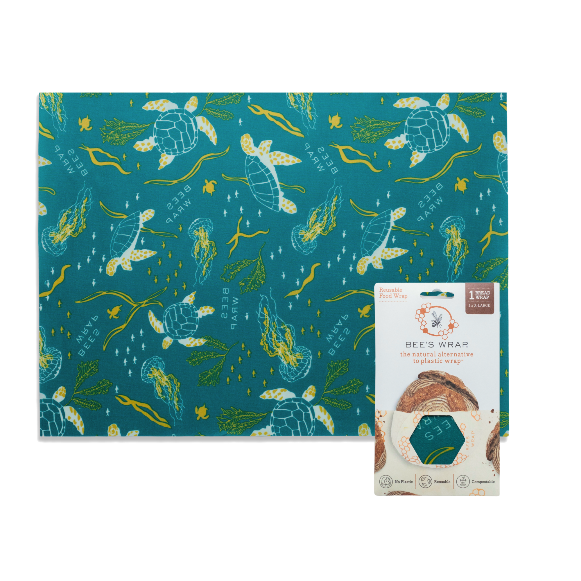 Bee&#39;s Wrap® Bread Wrap - Oceans (17&quot;x 23&quot;)