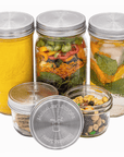 Stainless Steel Mason Jar Storage Lids w/Silicone Insert