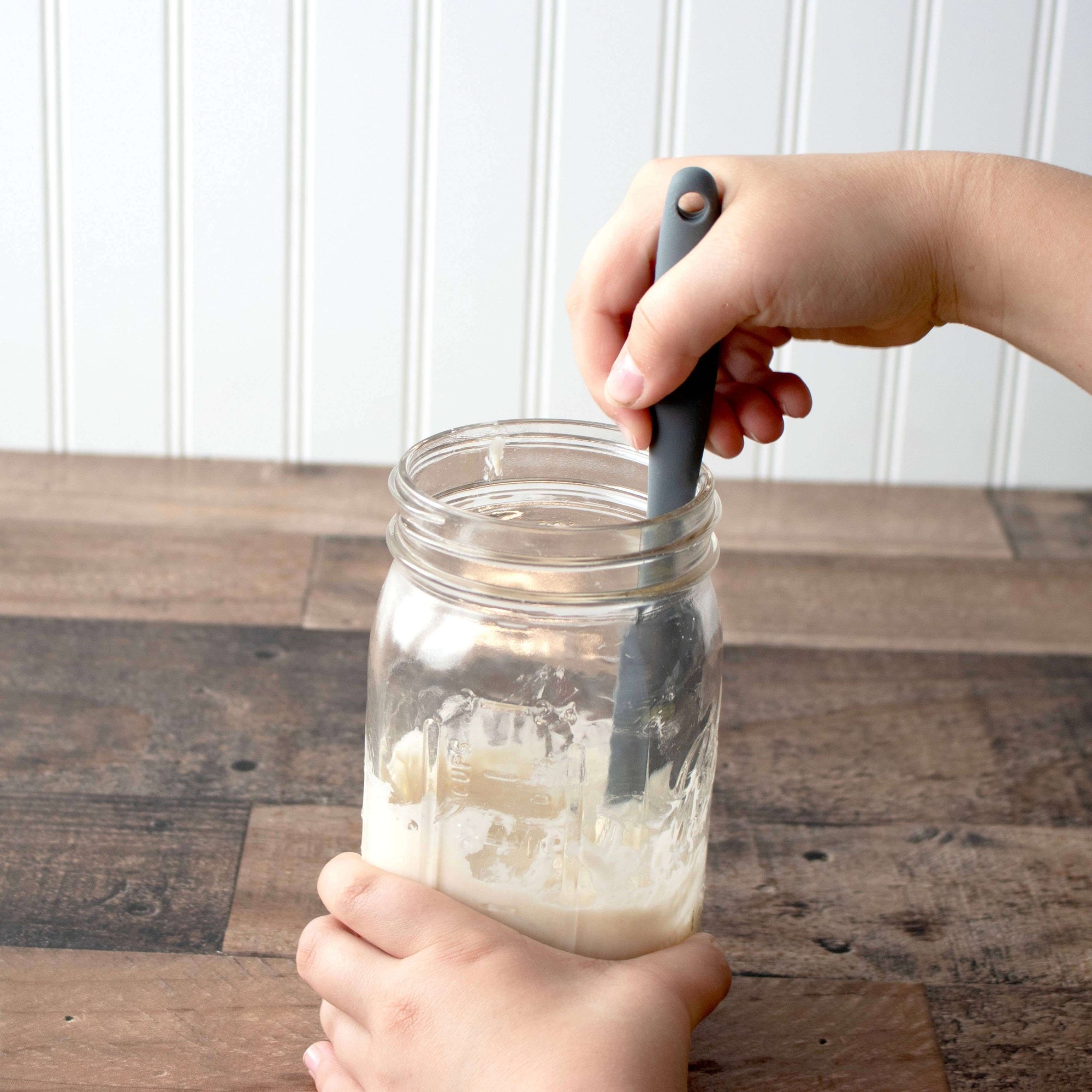 Long European Grade Silicone Jar, Bowl, and Pot Scraper