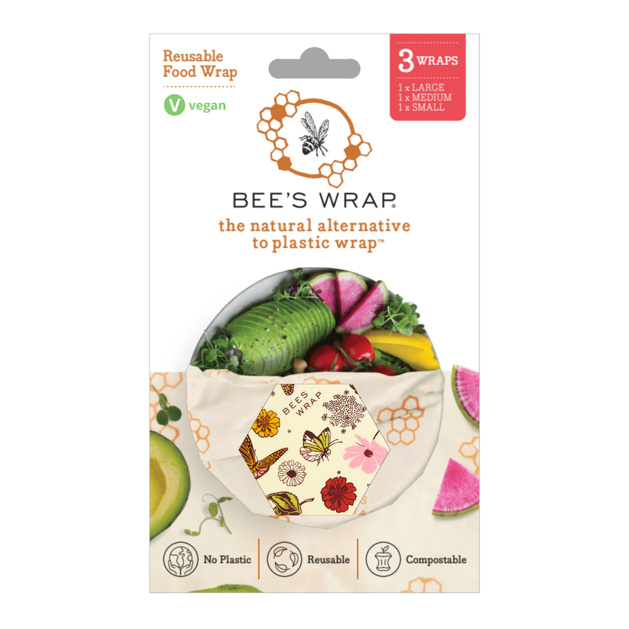 Bee's Wrap: Assorted 3 Pack - Meadow Magic, Plant Based Wax