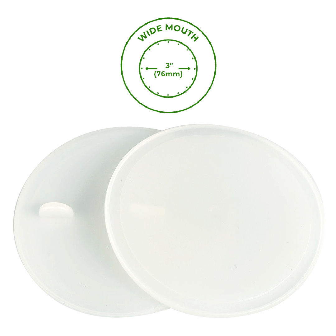 Platinum Cured, Leak Proof Silicone Sealing Lid Liners with Tab (Set of 10)