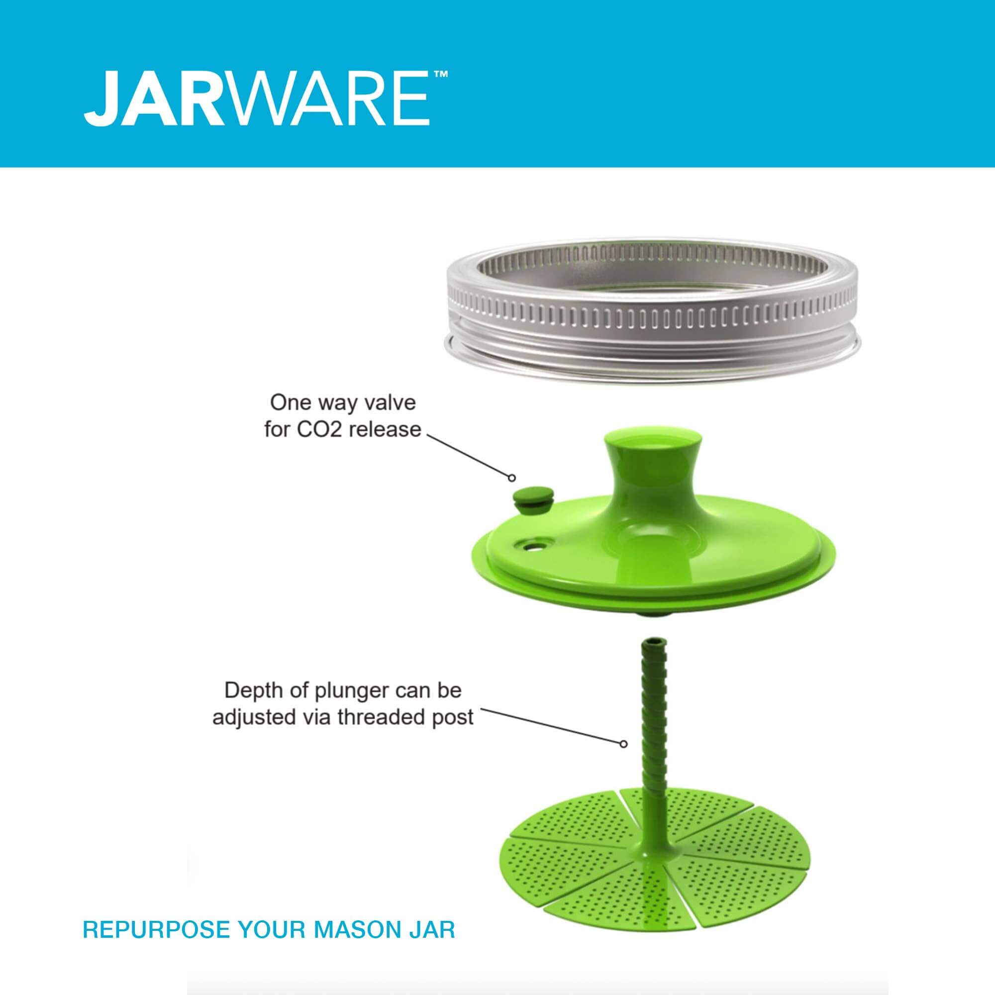 Jarware Fermentation Lid Insert for Mason Jars | Buy Now