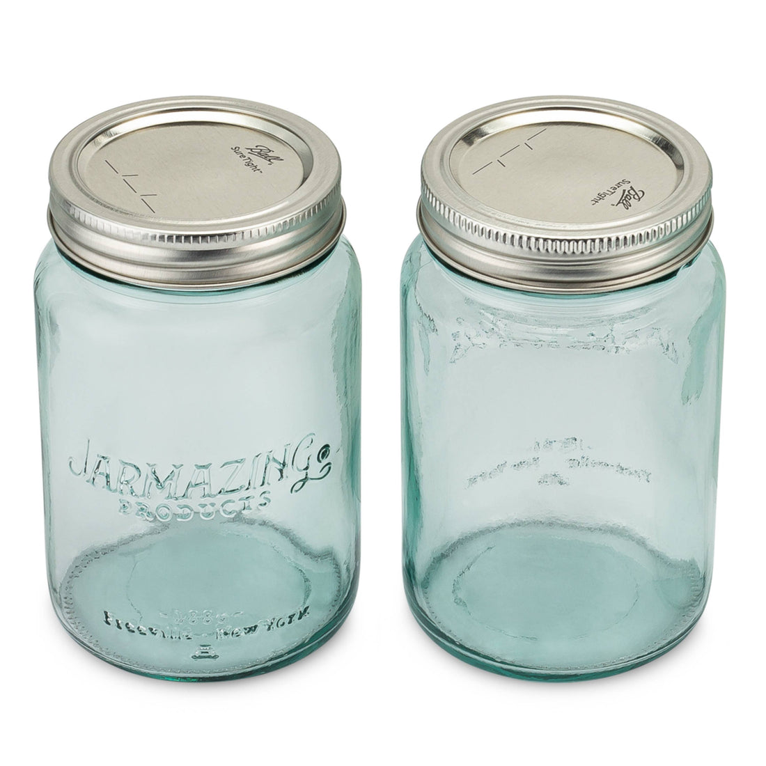 Six-Pack set of 16-Ounce Glass Mason Jars - Regular Mouth