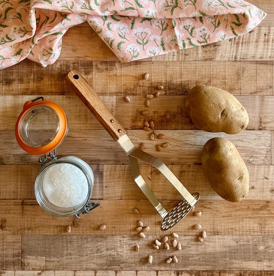 Potato & Bean Masher with Wooden Handle