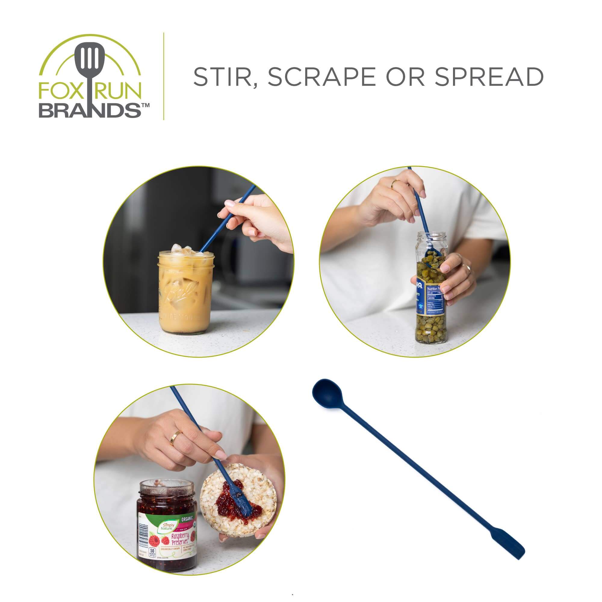 Dual Sided Silicone Mason Jar Scraper &amp; Spoon