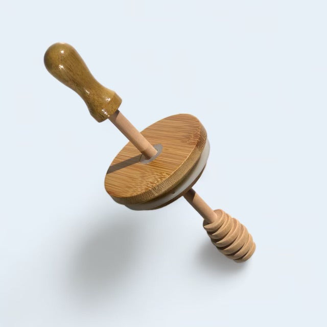 Wooden Honey Dipper Lid Kit for Regular Mouth Mason Jars