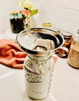 Mason jar funnel adapter for mess free filling