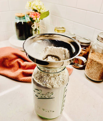 Mason jar funnel adapter for mess free filling