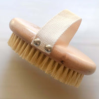 Beechwood and Sisal Dry Body Brush with Canvas Strap