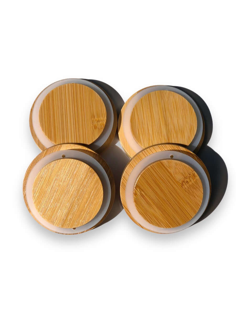 Bamboo Lids for Oui, La Fermiere Yogurt Jars - Set of 4